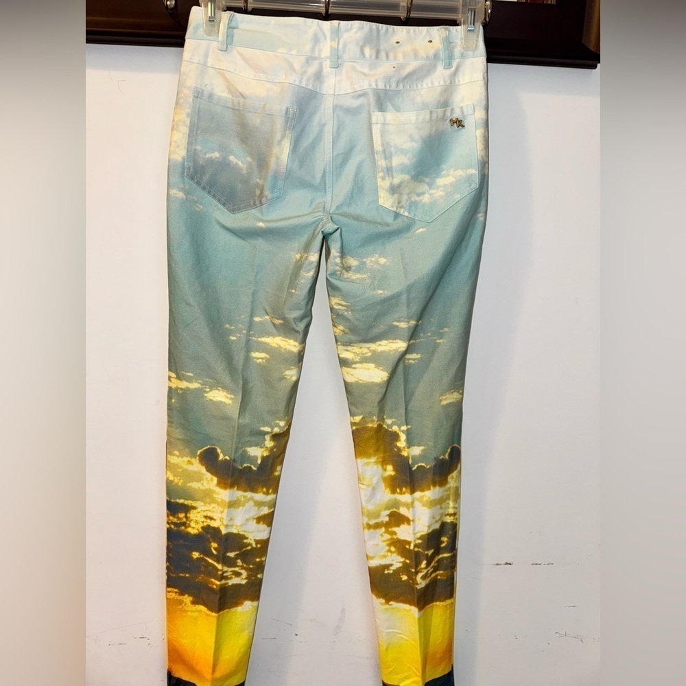 Minnie Rose Blue And Yelllow Sky Sunset Stretch Pants Size 2 - Picture 7 of 9